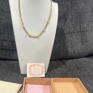 Elegant Gold Necklace with heart Accents